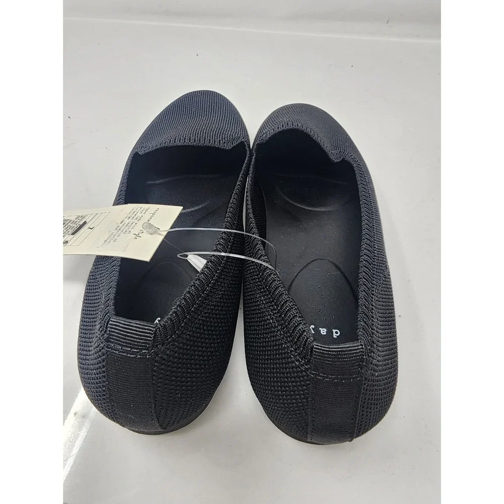 A New Day Womens Knit Loafers Black Polyester Casual Size 7